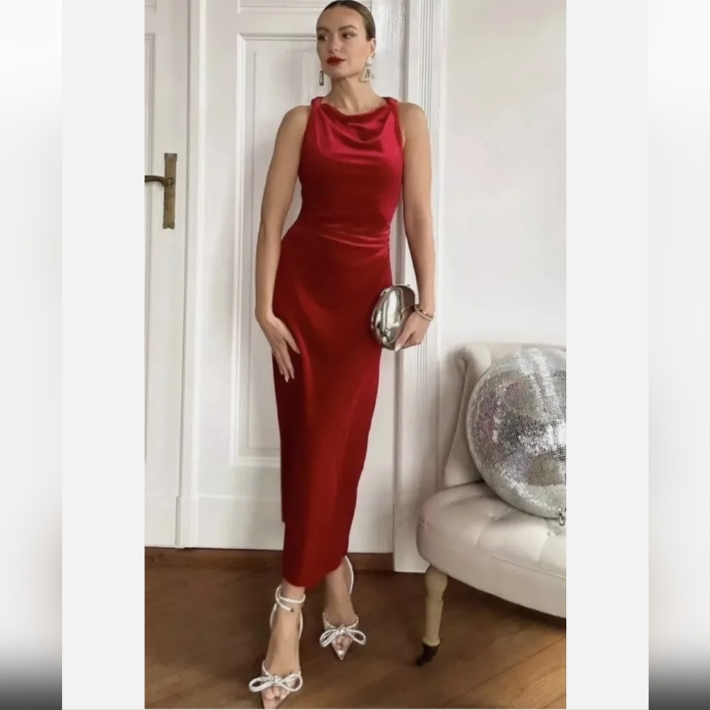 Zara Red Midi Dress